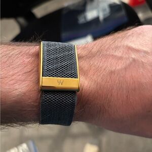 Whoop 5.0/MG Gray/Black Superknit Luxe band with Gold Clasp - one/peak/life